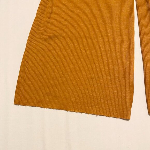 Zara Mustard Drawstring Wide Leg Trousers Womens Size Large - Picture 13 of 13